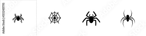modern spider web silhouette, clipart illustration