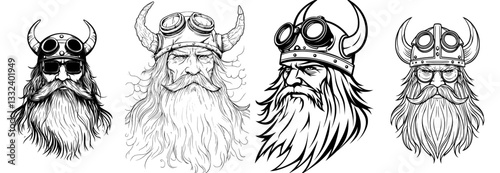 A barbarian gladiator or Viking warrior man mascot face appears strong while wearing a helmet, depicted in a retro vintage woodcut style