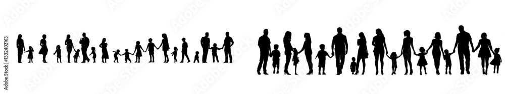 collection of isolated modern silhouettes featuring children boys and girls collection of isolated modern silhouettes featuring children boys and girls