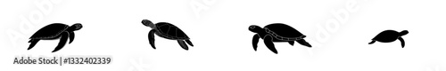 Modern turtle silhouette isolated on a white background, modern illustration