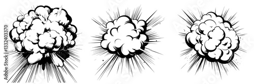 A hand-drawn speech bubble icon featuring an explosion line in a retro comic book style, complete with boom and bam dialogue for a burst of emotion