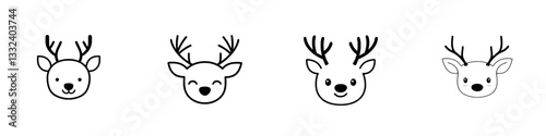 1. Modern outline of a cute deer head
