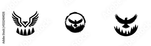 Eagle illustration in a sleek modern design with a white backdrop