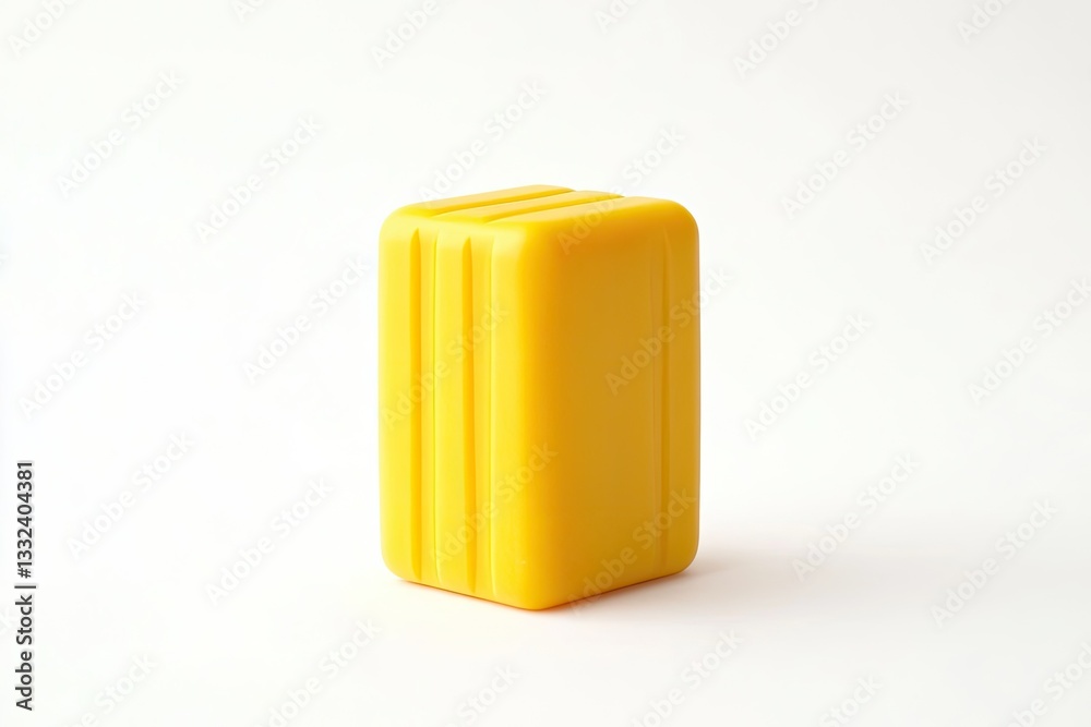 Stand-Alone, Striking Yellow Block Casting a Subtle Shadow on a White Background Stand-Alone, Striking Yellow Block Casting a Subtle Shadow on a White Background