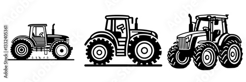 The icon of a tractor in line form is associated with gardening, farming, agriculture, and rural life, and features an editable stroke