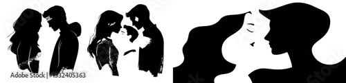 Illustrations of unhappy couples experiencing relationship issues and toxic attachments are depicted in a modern flat style against a white background, highlighting psychological concepts and