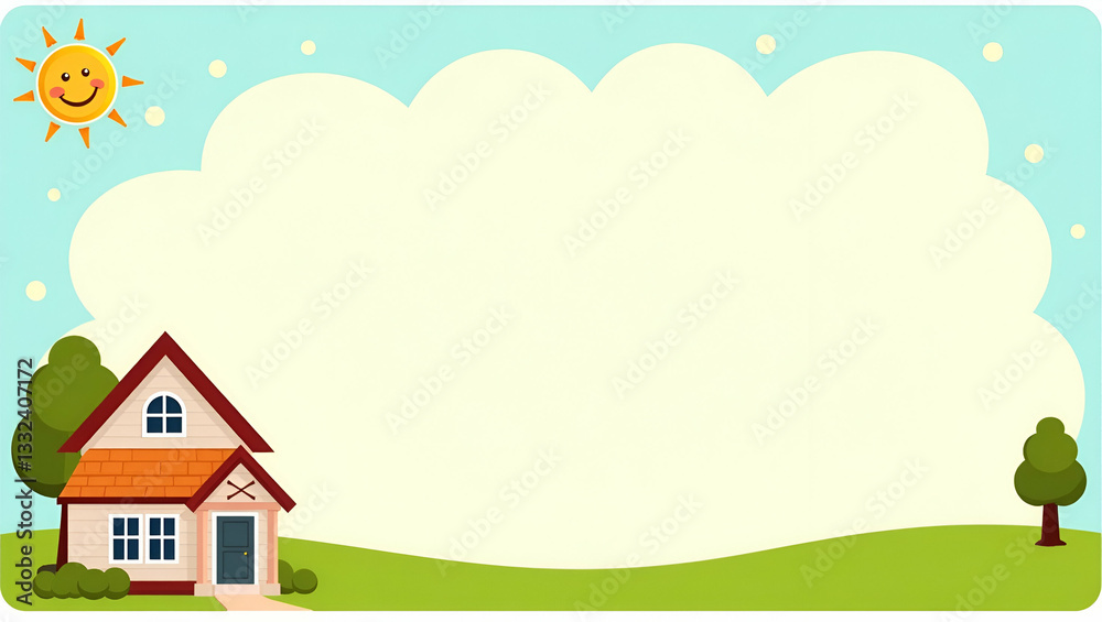 Flat International Day of Families border frame with family house and smiling sun copy space for text concept as Cheerful border showing a family house and smiling sun symbolizing warmth and happiness Flat International Day of Families border frame with family house and smiling sun copy space for text concept as Cheerful border showing a family house and smiling sun symbolizing warmth and happiness
