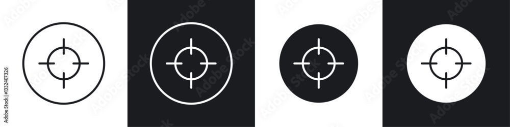 Aim icon symbol collection on white background. Aim icon symbol collection on white background.