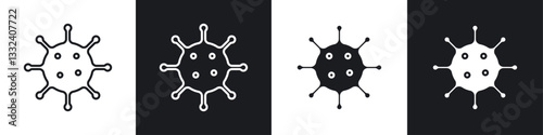 Bacteria icon symbol collection on white background.
