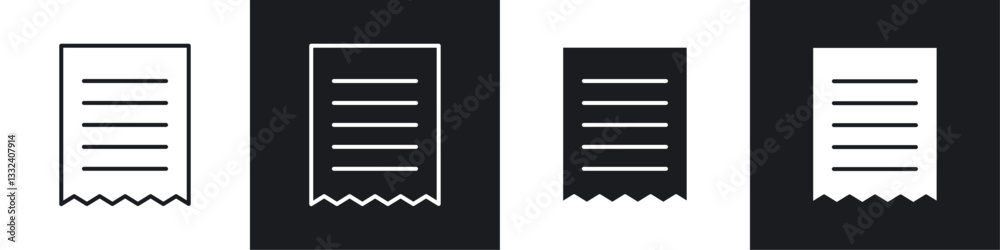 Bill icon symbol collection on white background. Bill icon symbol collection on white background.