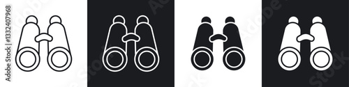 Binoculars icon symbol collection on white background.