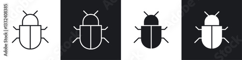 Bugs icon symbol collection on white background.