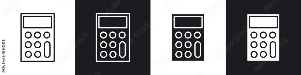 Calculator icon symbol collection on white background. Calculator icon symbol collection on white background.