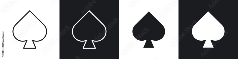 Card-spade icon symbol collection on white background. Card-spade icon symbol collection on white background.