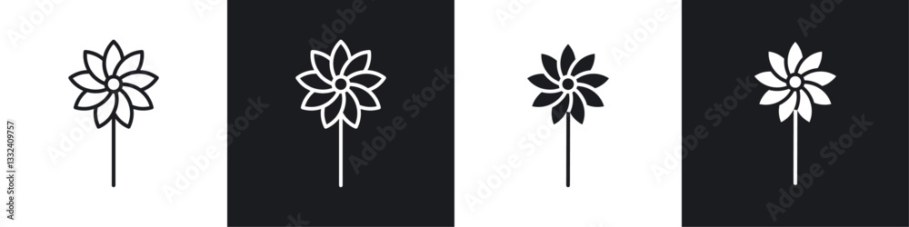 Daffodil Flower icon symbol collection on white background. Daffodil Flower icon symbol collection on white background.