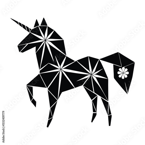 abstract geometric unicorn silhouette