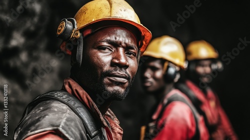 Mining Team Portrait Hard Work and Dedication in Dark Underground Mine