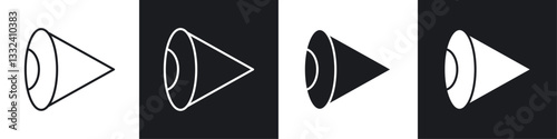 Eye side icon symbol collection on white background.