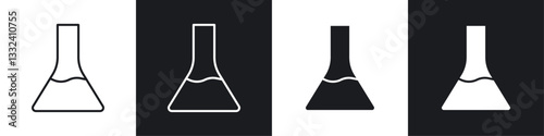 Flask icon symbol collection on white background.