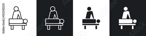 Massage icon symbol collection on white background.