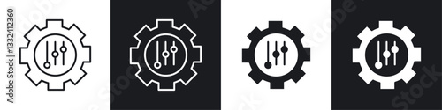 Mass customization icon symbol collection on white background.