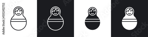 Nesting dolls icon symbol collection on white background.