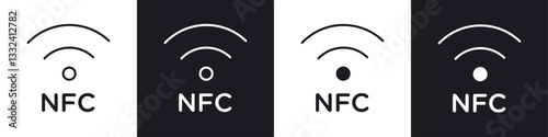 Nfc icon symbol collection on white background.