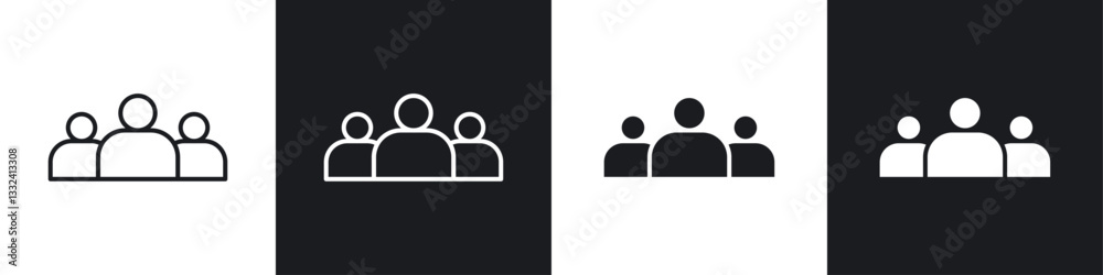 People icon symbol collection on white background. People icon symbol collection on white background.