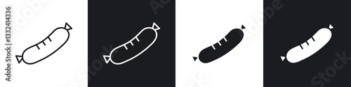 Sausage icon symbol collection on white background.