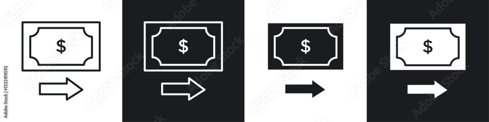 Send money icon symbol collection on white background.
