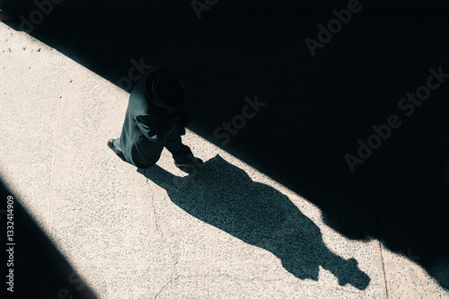 shadow of a man with hat