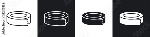 Tape icon symbol collection on white background.