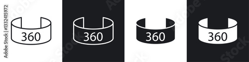 Tour virtual icon symbol collection on white background.