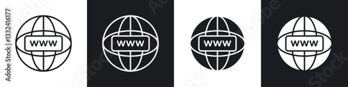 Url icon symbol collection on white background.