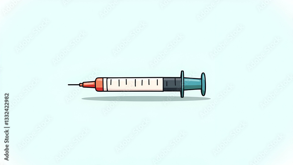 Obraz premium Cute Cartoon Syringe Illustration for Playful Medical Designs