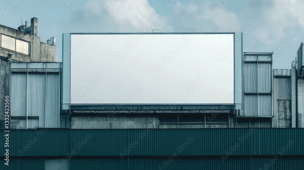Obraz premium Outdoor Building Billboard with Blank Space for Advertisements