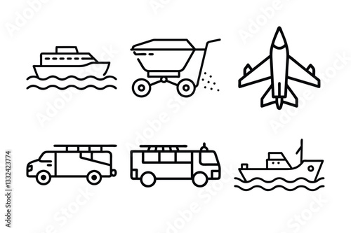 transportation icons set