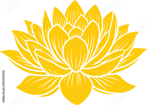 illustration of a yellow lotus flower vector