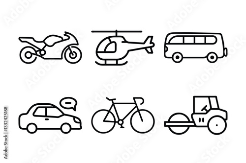 set of transport icons