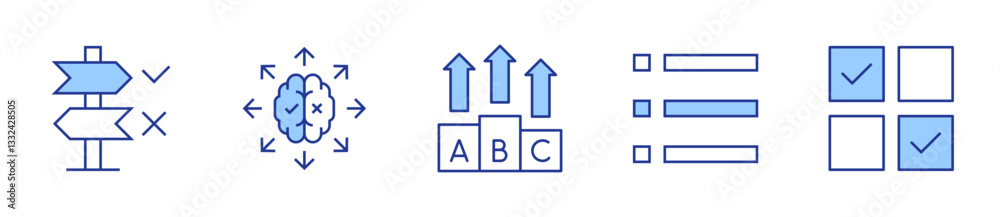 Options Icon vector illustration. Line Duotone style. Editable stroke. decision, options, option, menu, select Options Icon vector illustration. Line Duotone style. Editable stroke. decision, options, option, menu, select