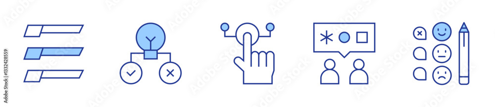 Options Icon vector illustration. Line Duotone style. Editable stroke. hypothesis, review, tap, choice, option Options Icon vector illustration. Line Duotone style. Editable stroke. hypothesis, review, tap, choice, option