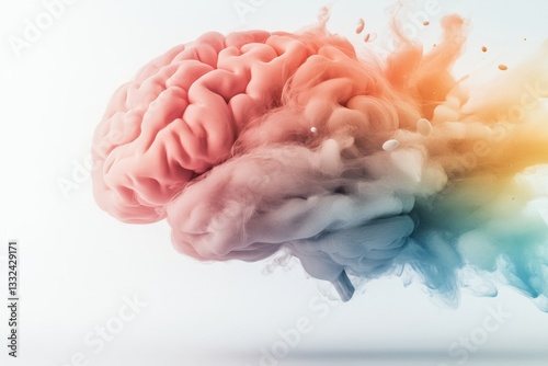 A dynamic timeline illustration showing the shrinking of the hippocampus in an aging brain, with colors transitioning from vibrant to muted