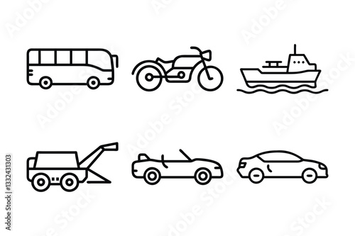 vector set of transport icons