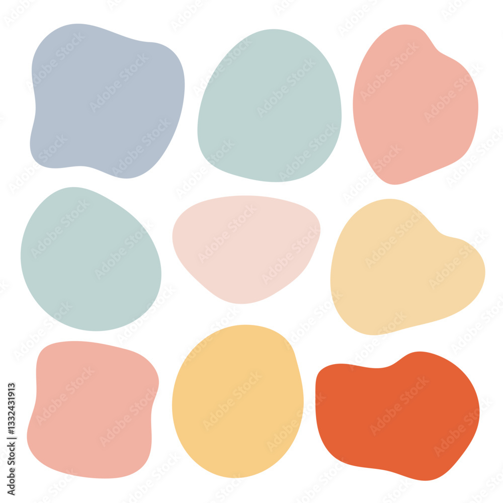 A collection of pastel-colored abstract shapes in a modern, soft style. Great for branding, design, and creative projects. A collection of pastel-colored abstract shapes in a modern, soft style. Great for branding, design, and creative projects.