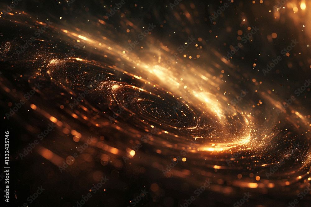 Obraz premium Cosmic Swirl: Stars and Glowing Lines in a Stellar Dance