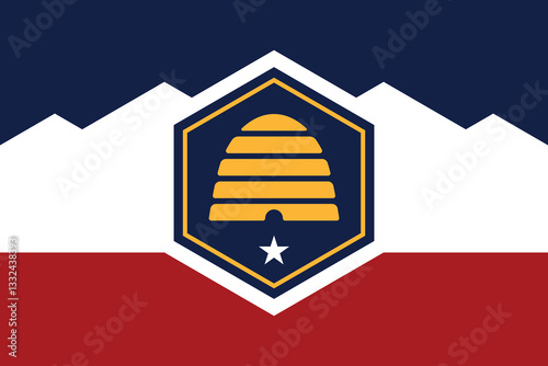 Official Flag of Utah, state of USA