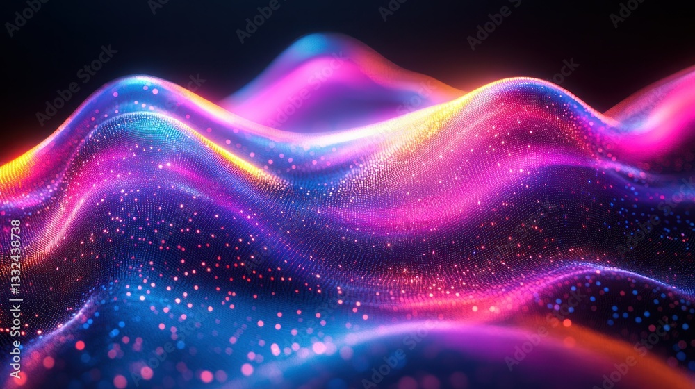 Obraz premium Abstract glowing particles wave