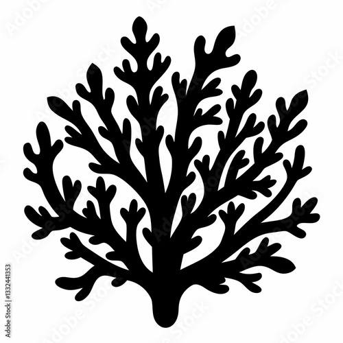 Elegant Black Coral Silhouette