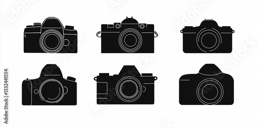 Camera silhouette, vector image