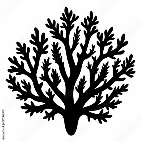 Elegant Black Coral Silhouette